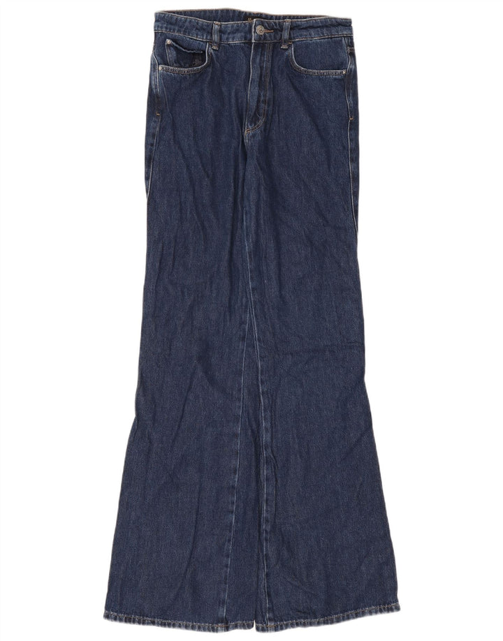 Damskie jeansy rozkloszowane Massimo Dutti EU 38 Small W28 L34 Granatowa bawełna