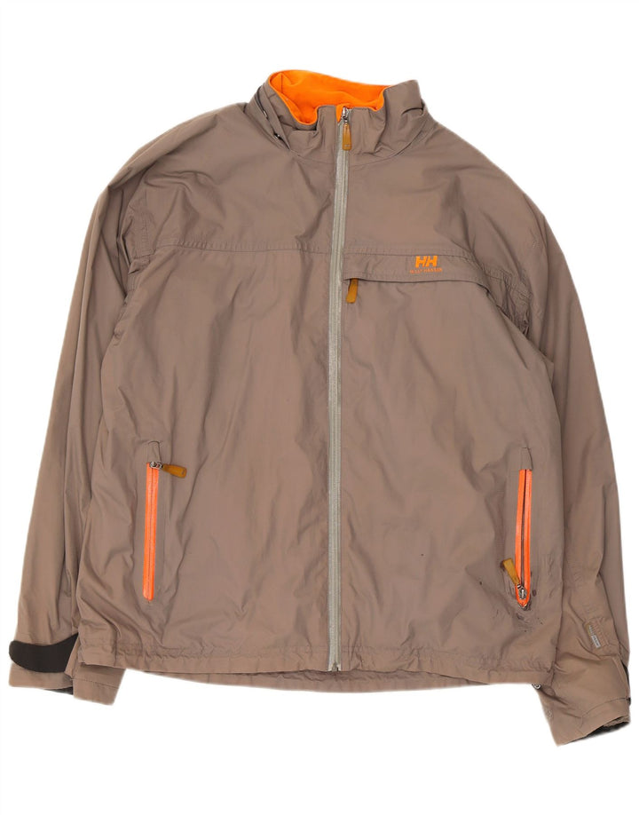 Męska kurtka przeciwdeszczowa Helly Hansen UK 40, duża, szary nylon