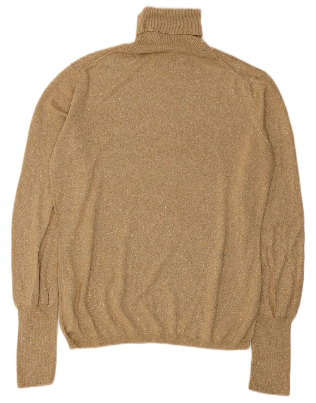 Marks & Spencer Damski sweter z golfem UK 14, duży, złoty, nakrapiany