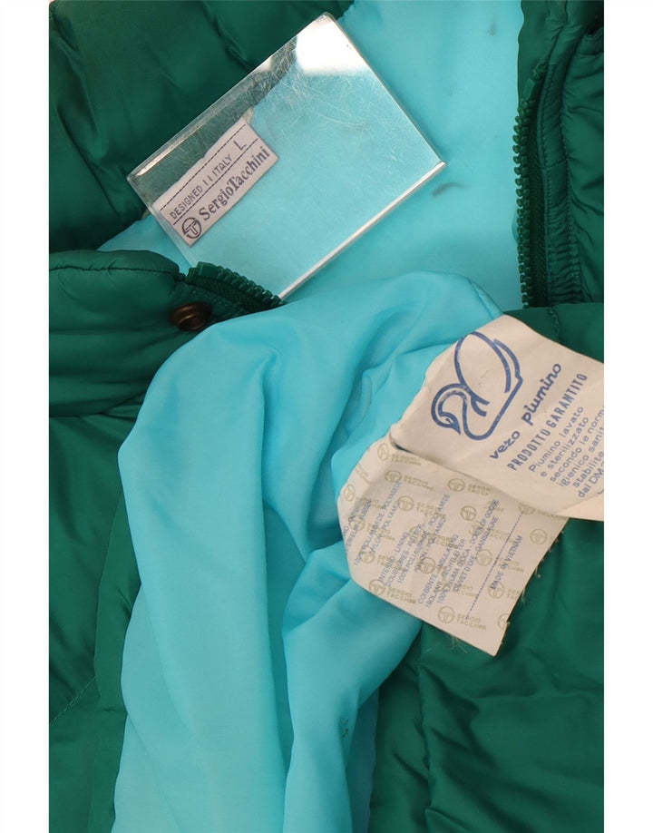 Męska ocieplana kurtka Sergio Tacchini UK 40, duża, zielona poliamid