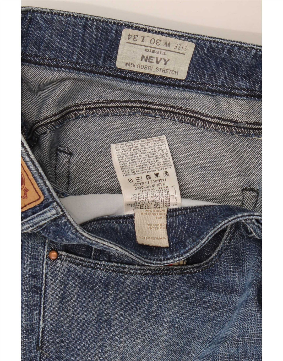 Diesel Damskie Nevy Slim Jeans W30 L34 Niebieskie bawełniane