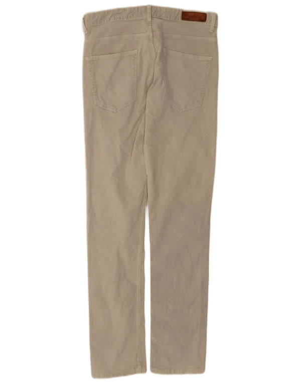 Zara Mens Slim Fit Corduroy Trousers EU 38 Small W30 L32 Beige