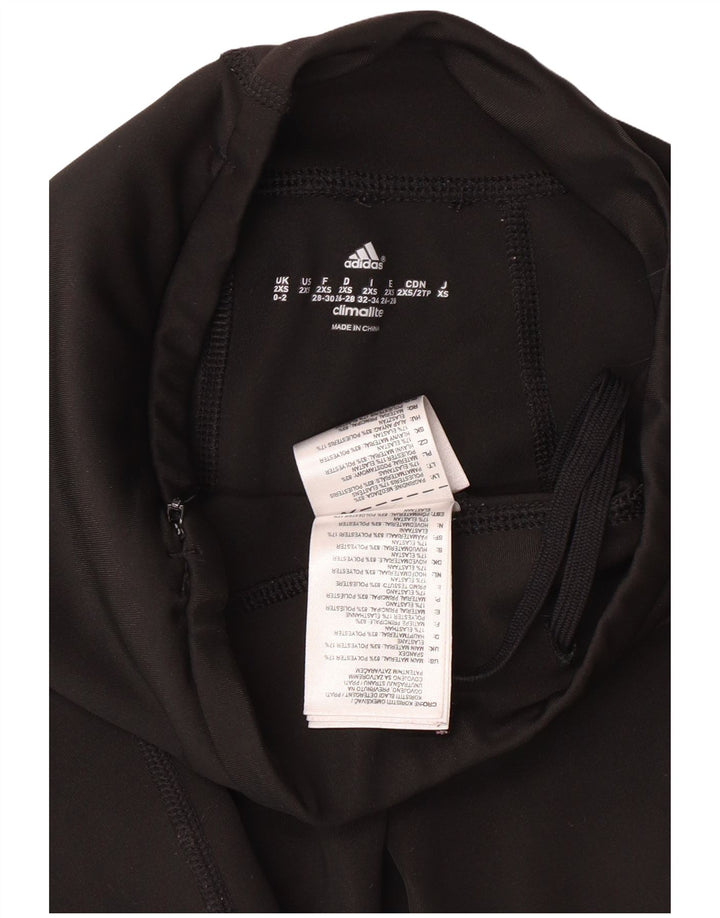 Damskie legginsy ADIDAS Climalite UK 0/2 2XS Czarny poliester z blokami kolorów