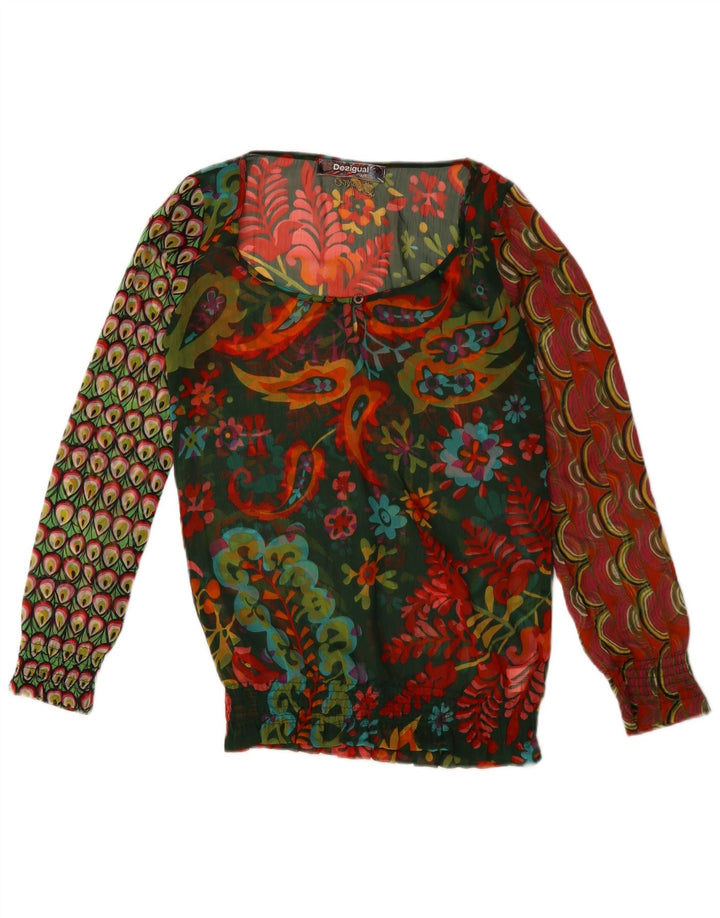 Damska bluzka z długim rękawem Desigual Top UK 10 Small, wielobarwna paisley