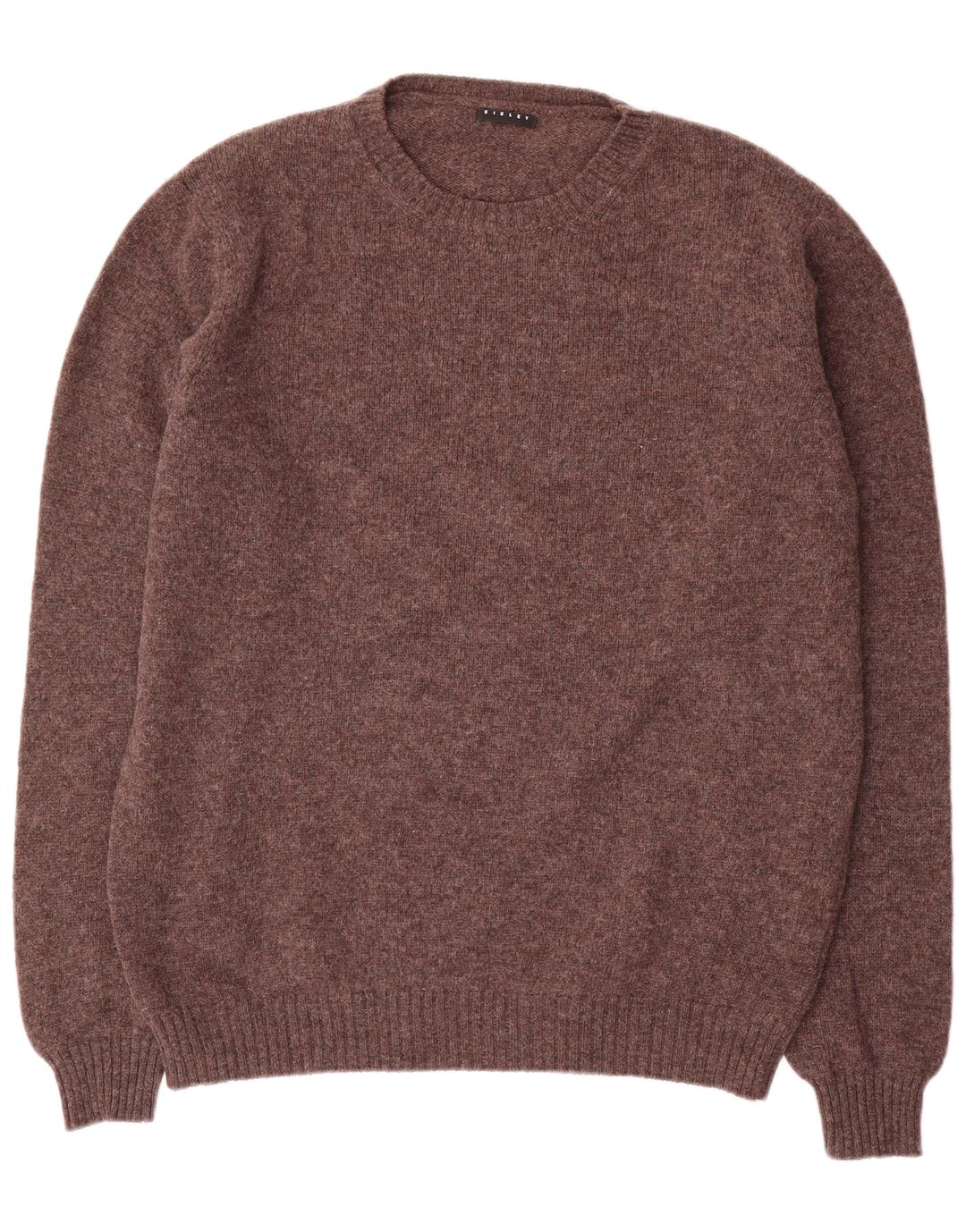 Męski sweter z okrągłym dekoltem Sisley 2XL Brązowa wełna