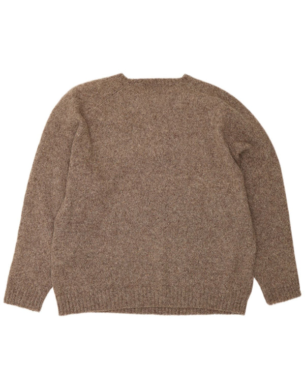 Męski sweter KAPPA z okrągłym dekoltem 2XL, brązowa wełna w cętki