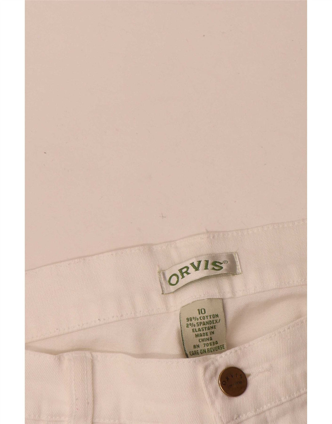 Damskie proste dżinsy Orvis US 10 Large W30 L28 Biała bawełna