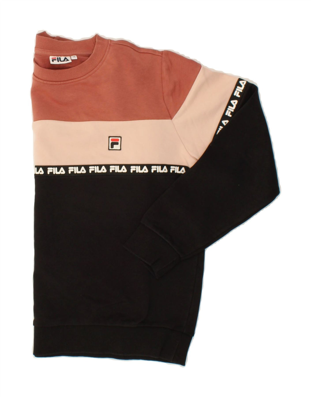 FILA Womens Graphic Sweatshirt Jumper UK 14 Medium Multicoloured Vintage Fila and Second-Hand Fila from Messina Hembry 