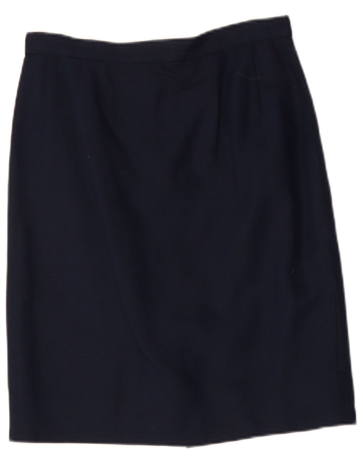 LUISA SPAGNOLI Damska prosta spódnica IT 44 Medium W28 Granatowa