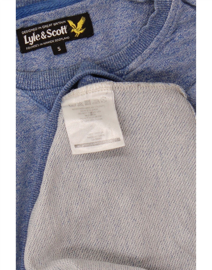 Męska bluza dresowa Lyle & Scott, mała, niebieska, nakrapiana, bawełniana