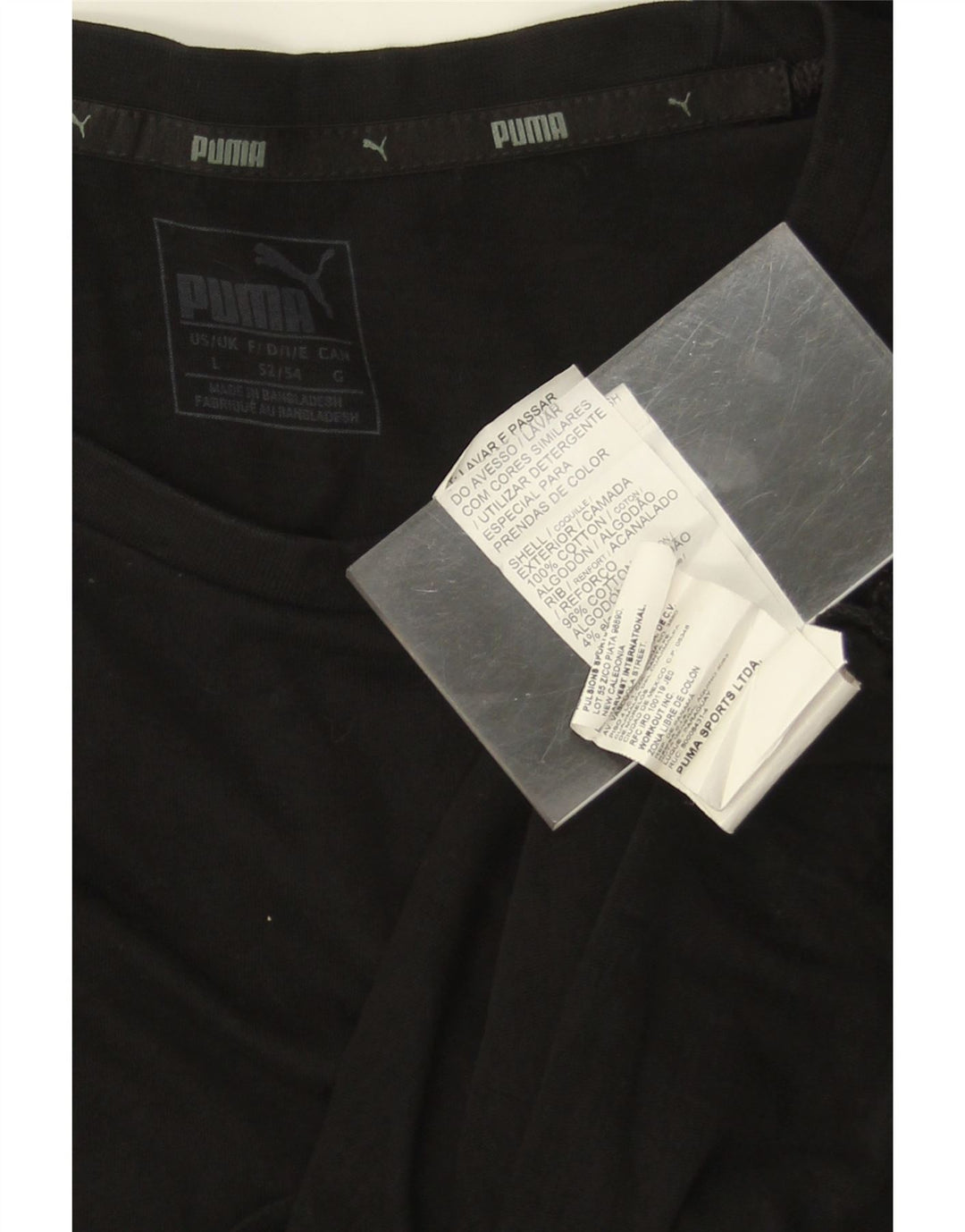 Męski graficzny top PUMA z długim rękawem, duży, czarny, bawełniany