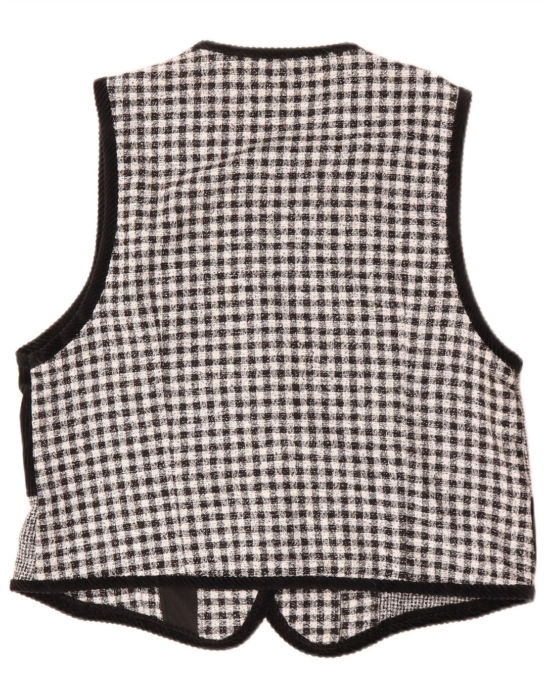 Kamizelka damska VINTAGE UK 16, duża, czarna, patchworkowa, poliestrowa