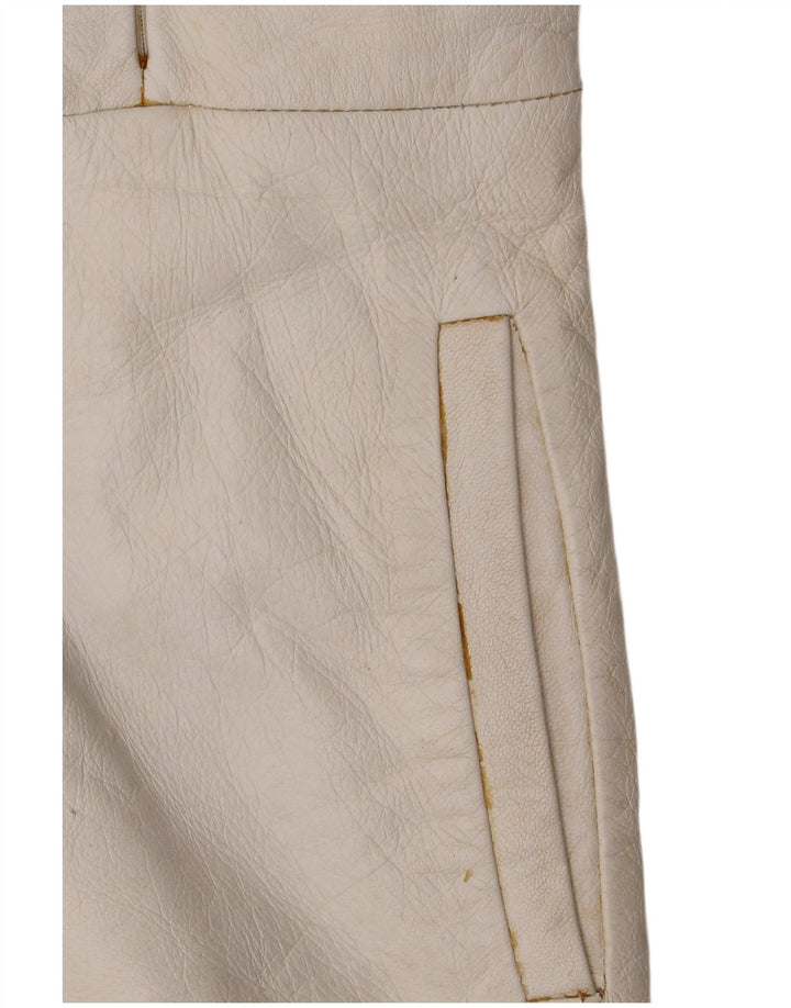 CONBIPEL Damska kurtka skórzana z kapturem IT 42 Średnia biała skóra