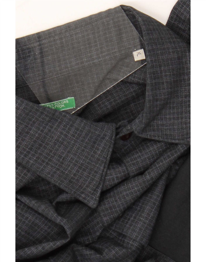 Koszula męska Benetton XL w kolorze granatowym w kratkę