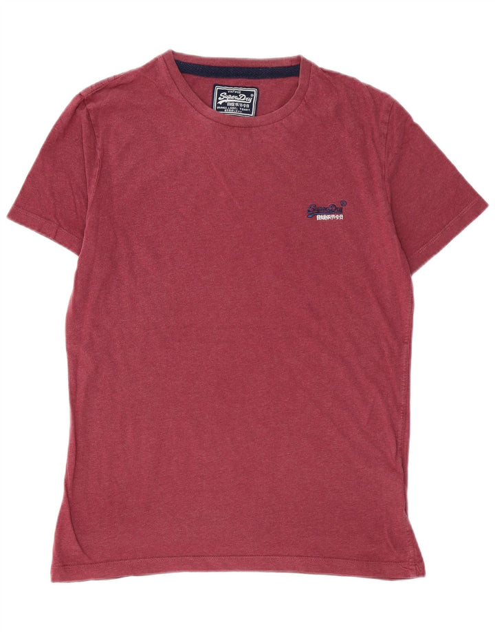 T-shirt męski SUPERDRY Top, średnia, bordowa bawełna