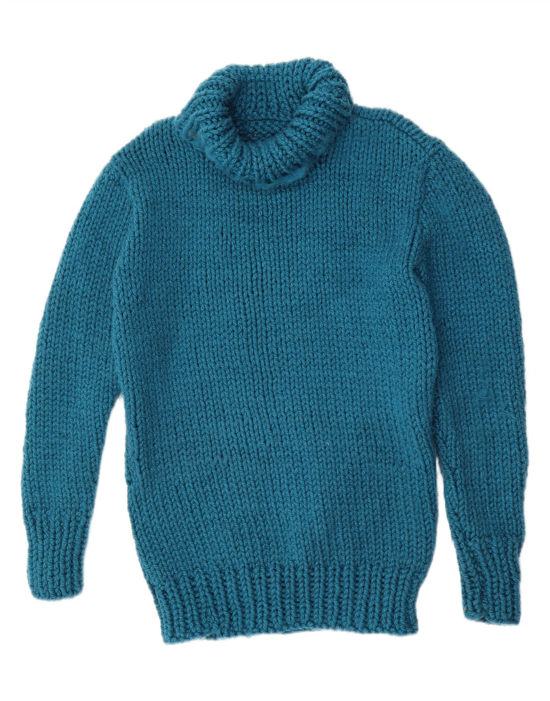 VINTAGE Womens Roll Neck Jumper Sweater UK 16 Large Blue Vintage Vintage and Second-Hand Vintage from Messina Hembry 