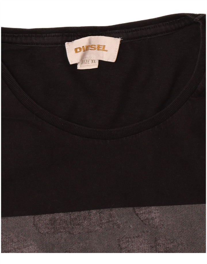 Męska koszulka z grafiką Diesel, XL, czarna