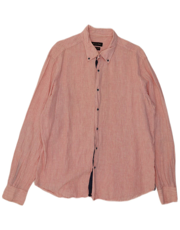 Koszula męska Massimo Dutti 2XL w różowe prążki