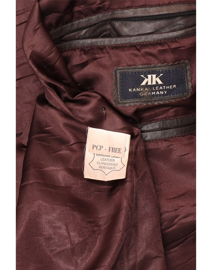 Vintage męska skórzana kurtka UK 44 2XL czarna skóra