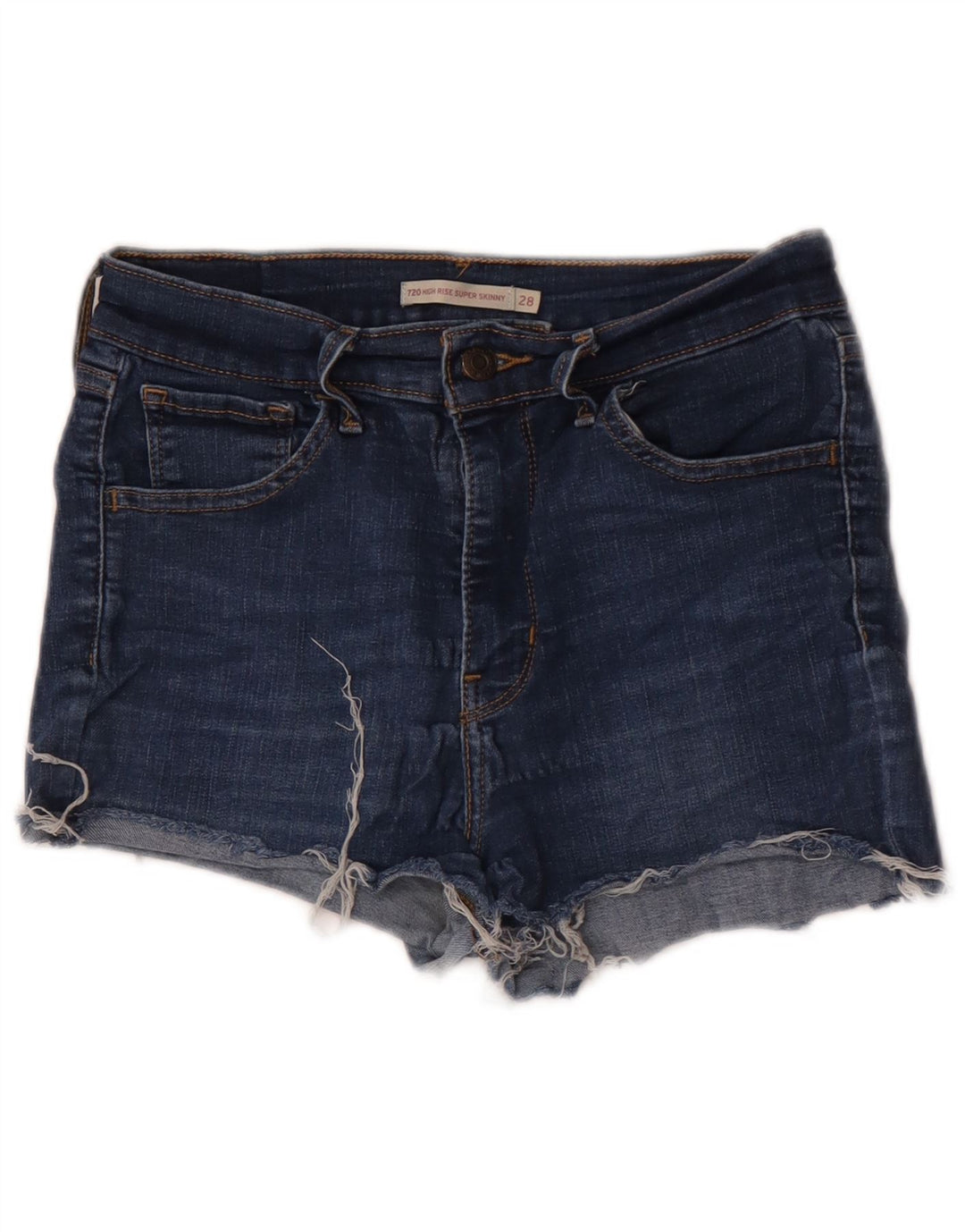Damskie spodenki jeansowe LEVI'S 720 z wysokim stanem W28 Średnioniebieskie bawełniane