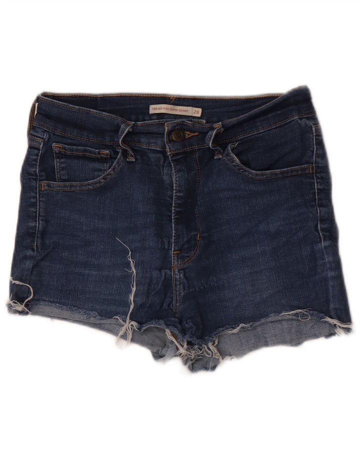Damskie spodenki jeansowe LEVI'S 720 z wysokim stanem W28 Średnioniebieskie bawełniane