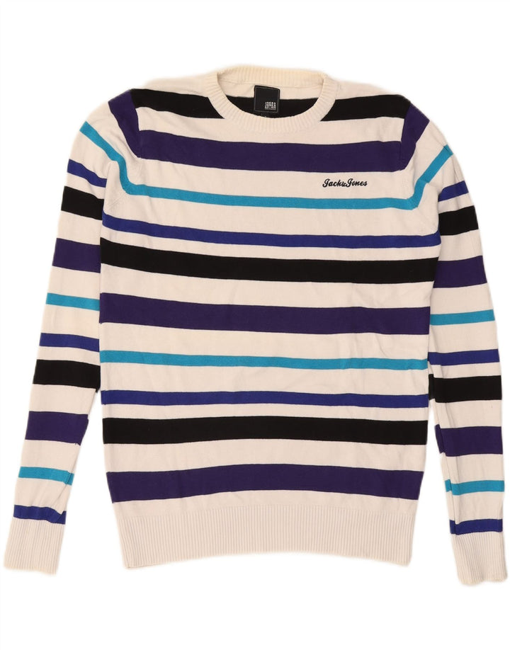 Męski sweter Jack & Jones z okrągłym dekoltem i małymi wielobarwnymi paskami