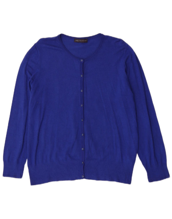 Marks & Spencer Damski sweter kardigan UK 16, duży, niebieski, wiskoza