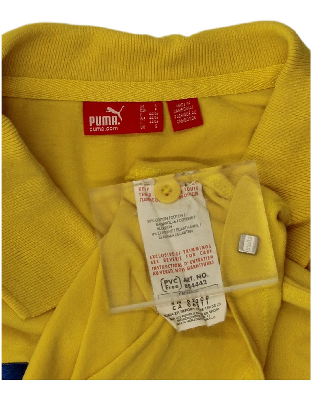 Męska koszulka polo Puma, mała, żółta, bawełniana