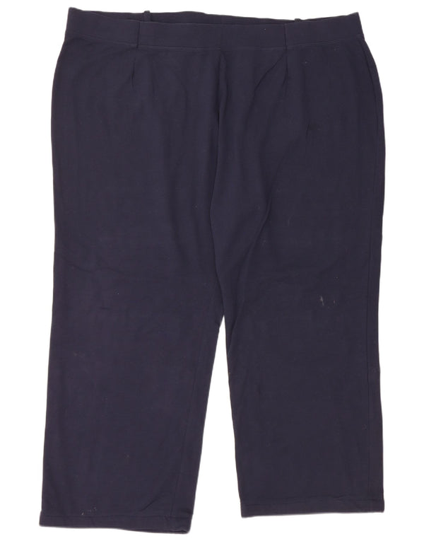 Damskie spodnie dresowe Marks & Spencer, UK 24 4XL, granatowe, bawełniane