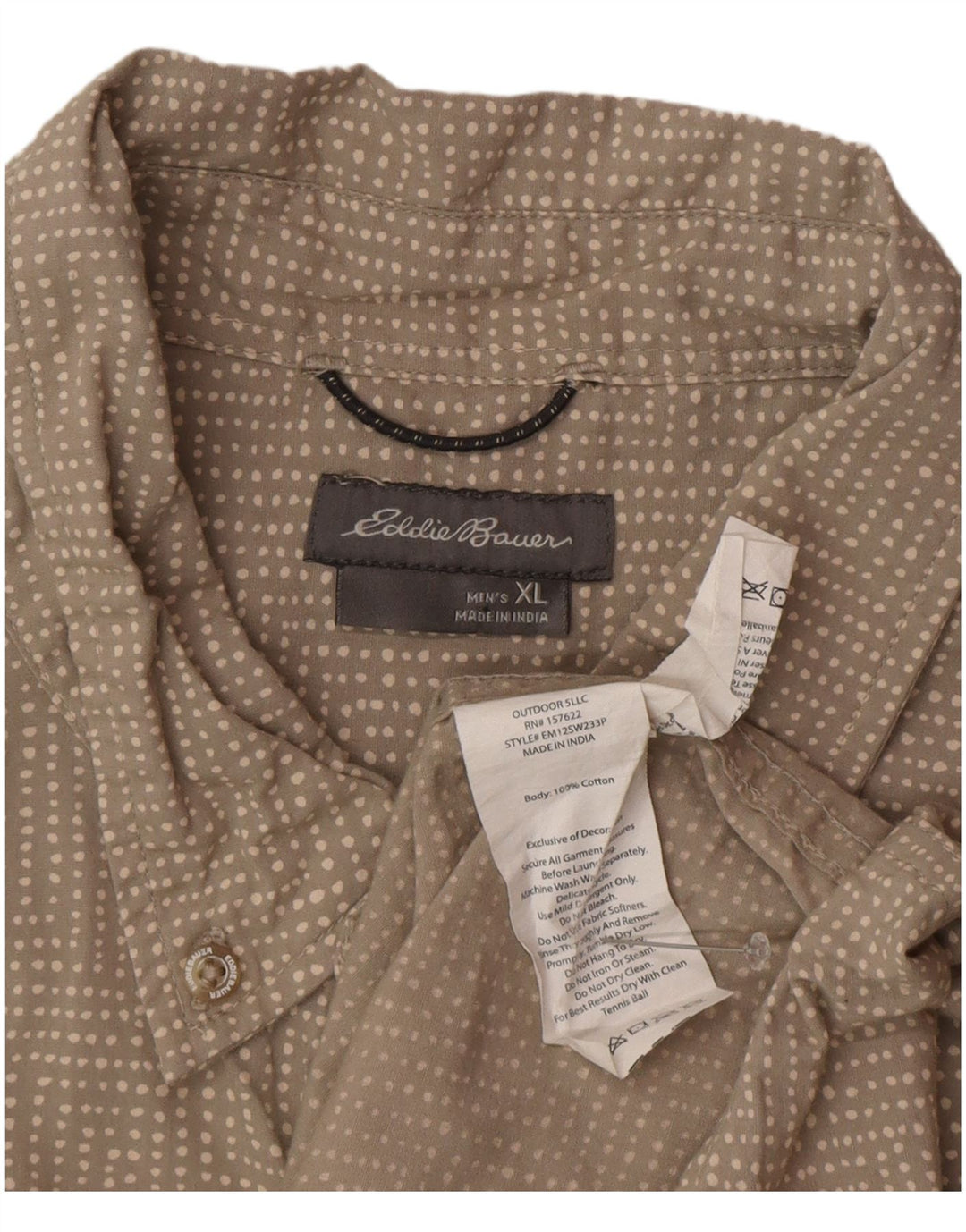 Męska koszula z krótkim rękawem Eddie Bauer XL, szara, bawełniana w cętki