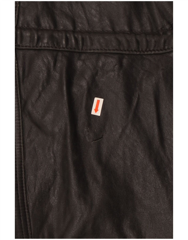 Vintage męska skórzana kurtka UK 44 2XL czarna skóra