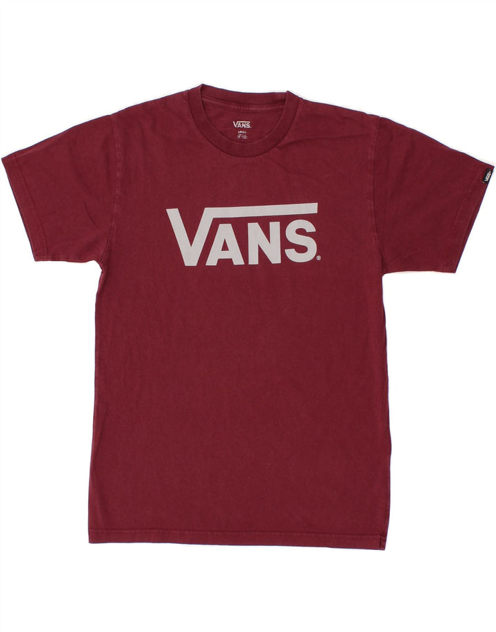 VANS Mens Graphic T-Shirt Top Small Burgundy Cotton Vintage Vans and Second-Hand Vans from Messina Hembry 