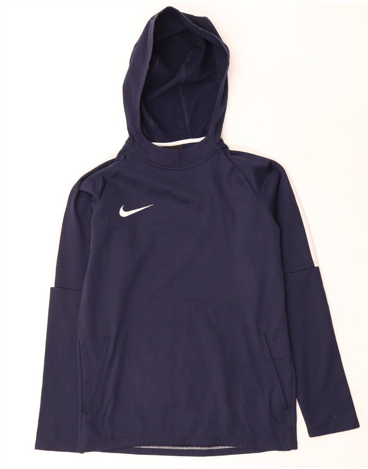 Męski sweter z kapturem Nike Dri Fit, mały, granatowy, z blokami kolorów, poliester