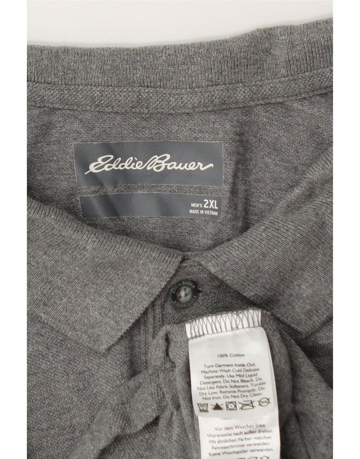 Męska koszulka polo EDDIE BAUER 2XL, szara, bawełniana