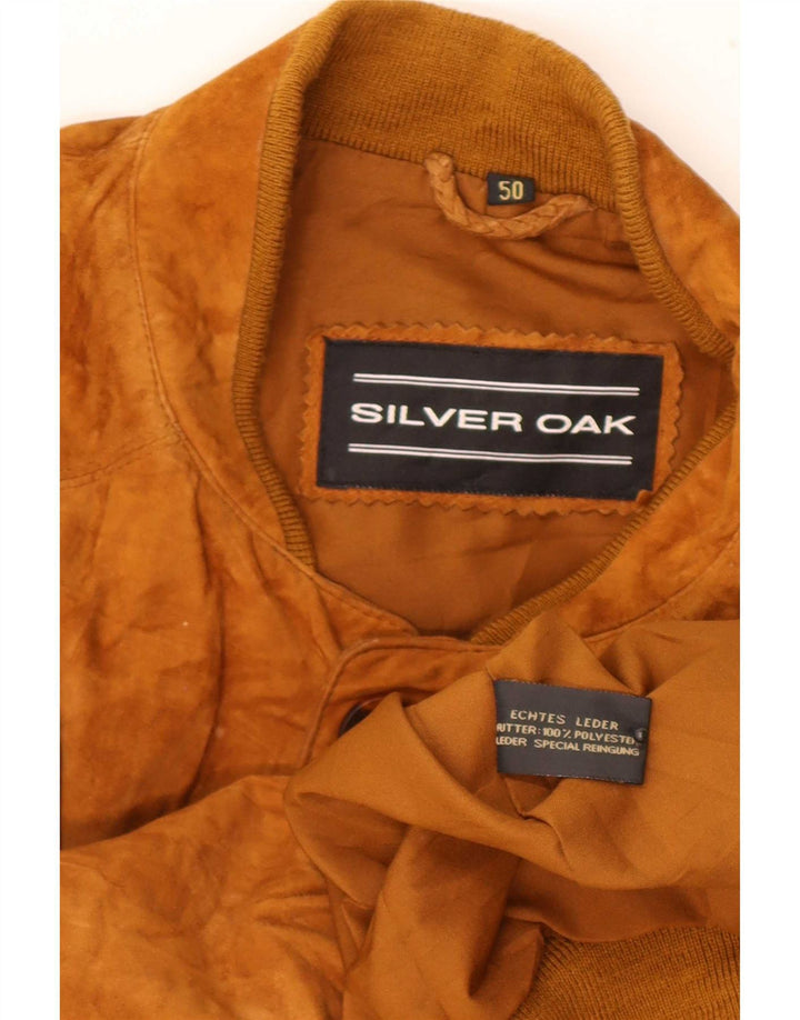 Vintage męska zamszowa kurtka bomber IT 50 duża brązowa skóra