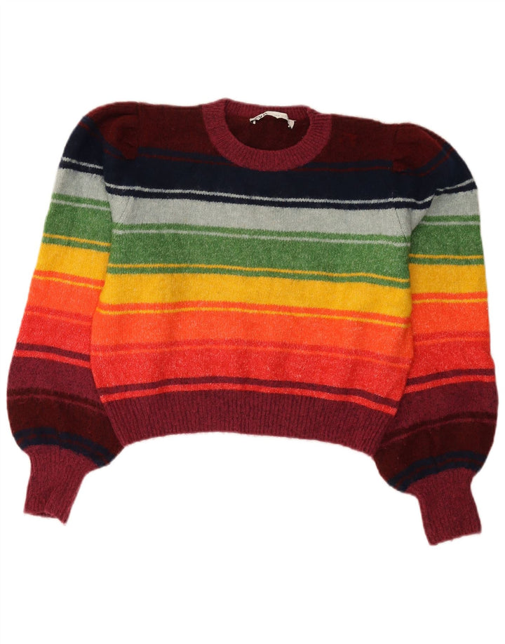 Sweter damski Zara z okrągłym dekoltem UK 14, średnie, wielokolorowe paski