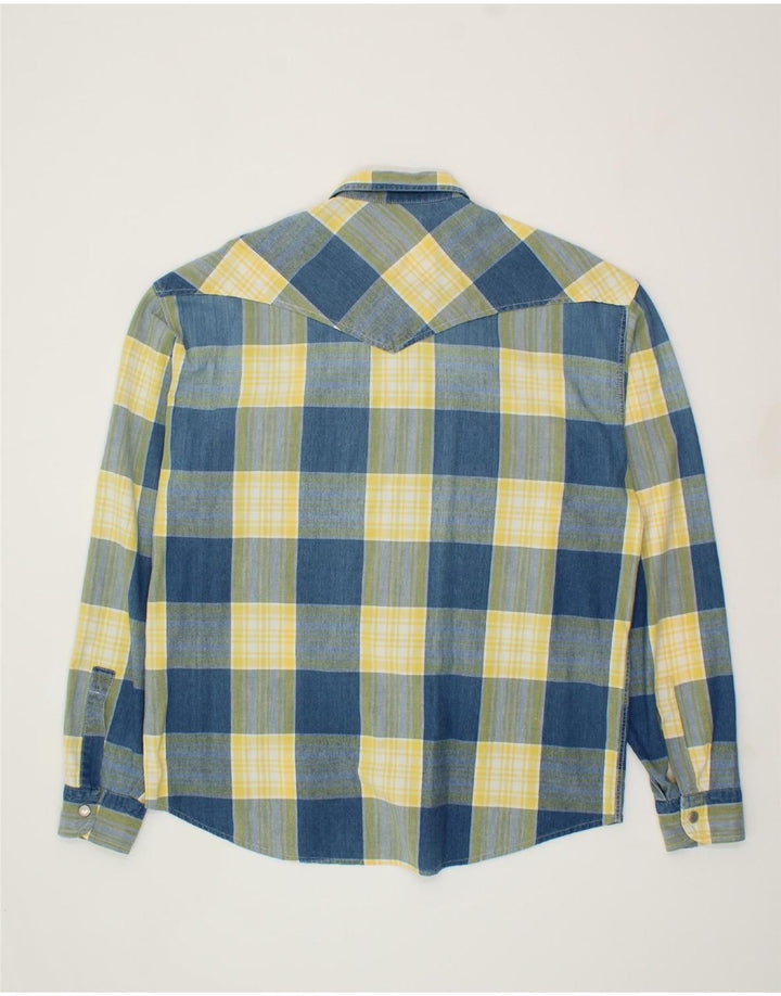 RAYBEST Mens Shirt Medium Blue Check Cotton Vintage Raybest and Second-Hand Raybest from Messina Hembry 