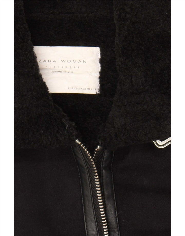 Kurtka damska Zara Sherpa UK 6 XS, czarna, poliestrowa