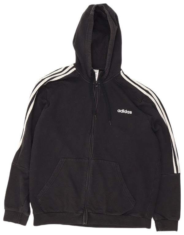 Adidas Męski sweter z kapturem i zamkiem XL, czarny, bawełniany, sportowy