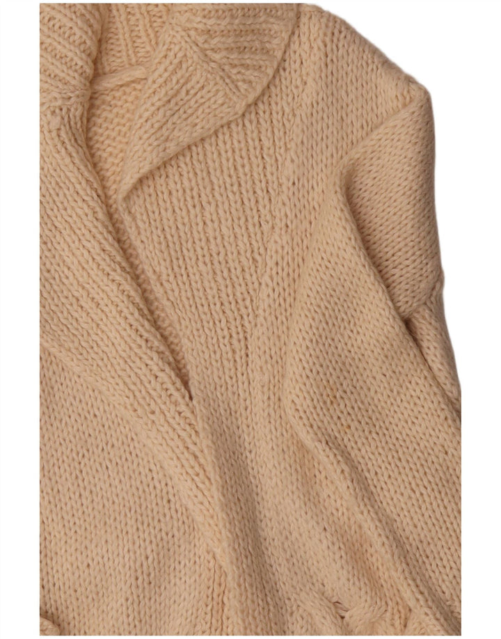Damski sweter o przedłużonym fasonie Zara, UK 14, średni beż, akryl
