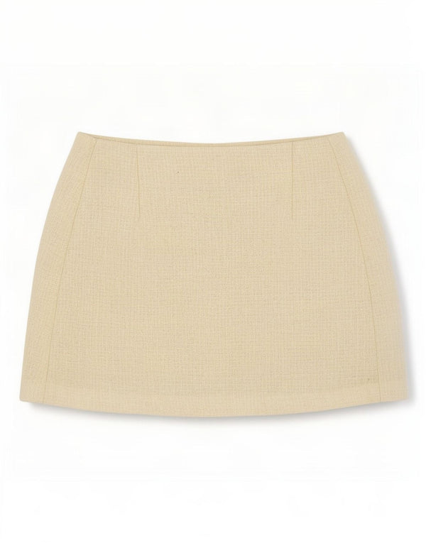 Damska dzianinowa mini spódniczka Topshop UK 12 Medium W28 Beżowa wełna