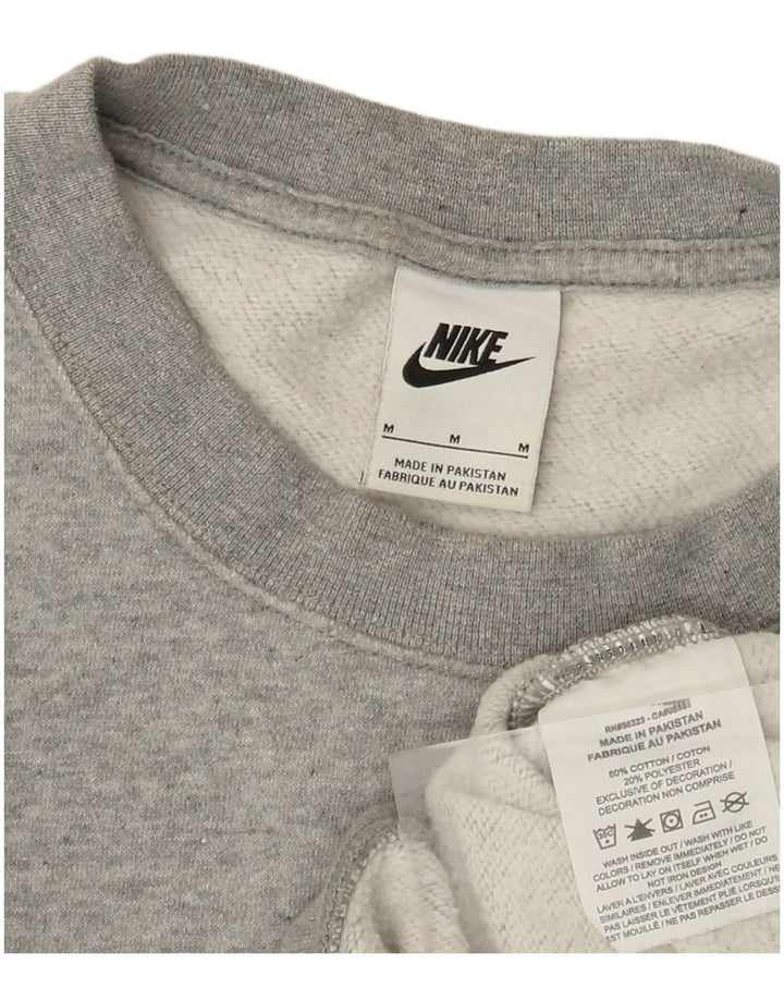Damski sweter oversize NIKE Crop UK 14, średnioszary, bawełniany