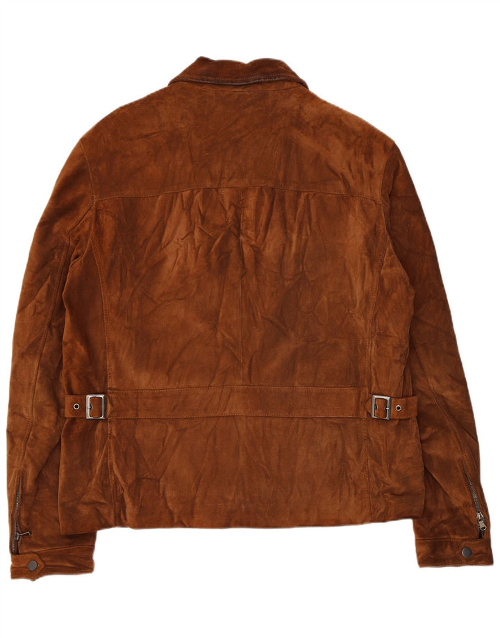 Zamszowa kurtka męska VINTAGE IT 52 XL, brązowa skóra