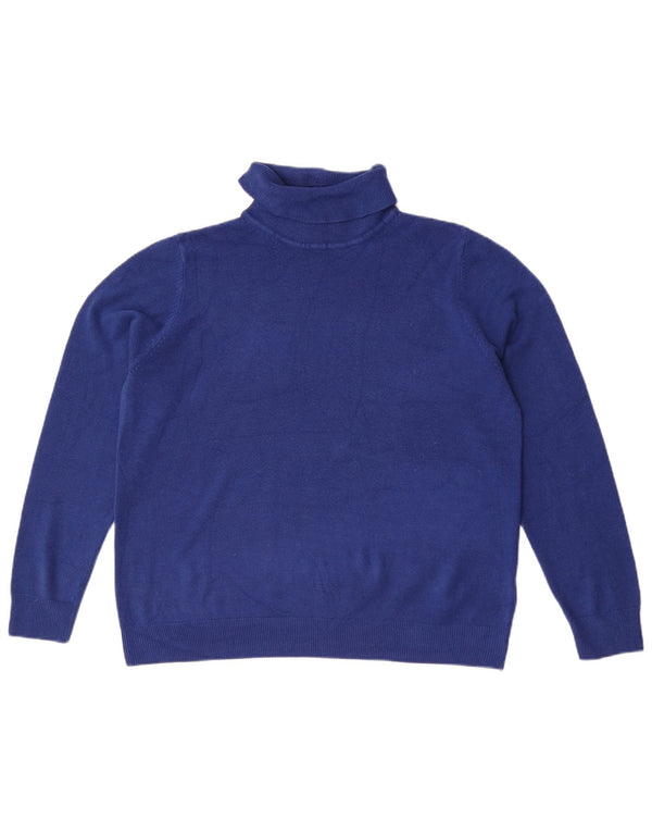 Marks & Spencer Damski sweter z golfem UK 18 XL Niebieski akryl