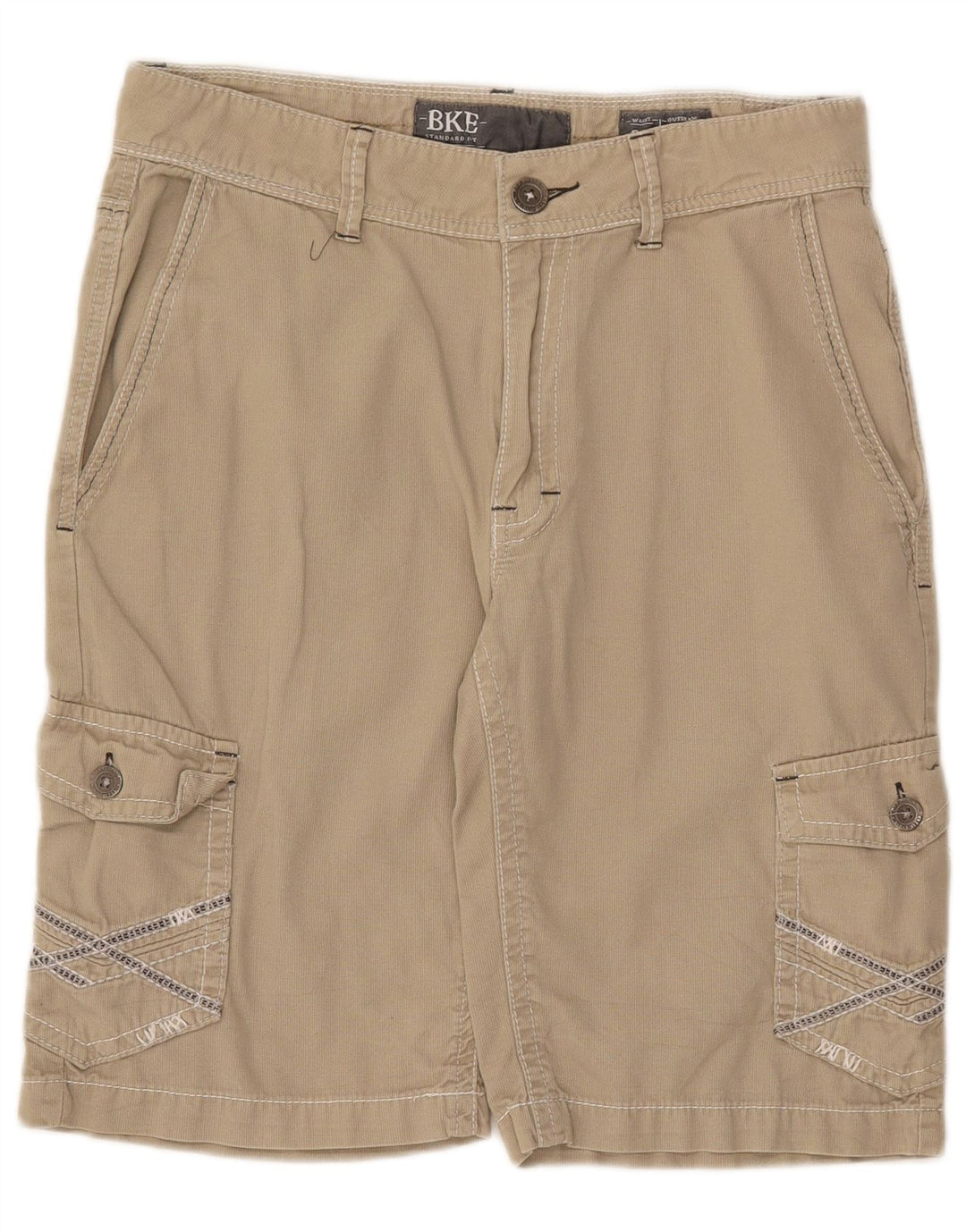 BKE Mens Standard Fit Cargo Shorts W31 Medium Beige Cotton