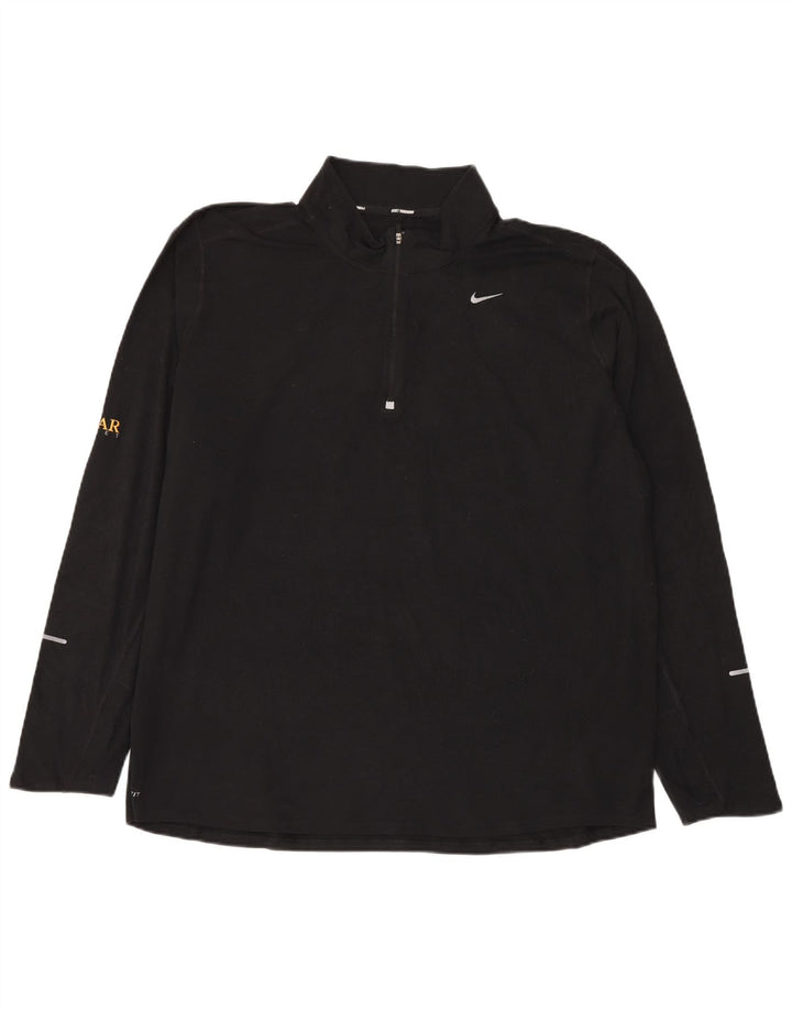 Męski dres Nike Dri Fit z zamkiem błyskawicznym na szyi, 2XL, czarny poliester