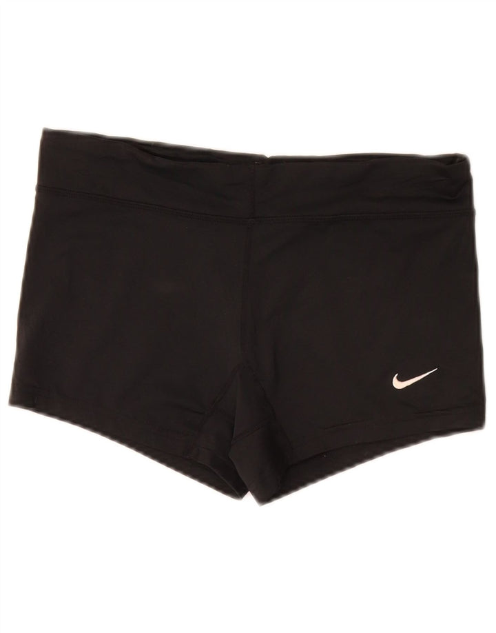 Damskie spodenki sportowe NIKE Dri Fit UK 10, małe, czarne, poliestrowe