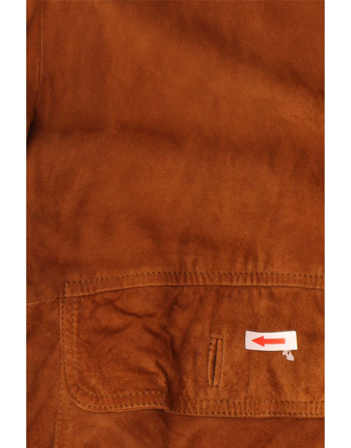 Vintage męska zamszowa kurtka bomber IT 60 5XL brązowa skóra