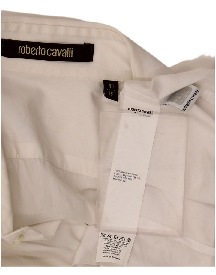 Koszula męska Roberto Cavalli rozmiar 41 16, duża, biała bawełna