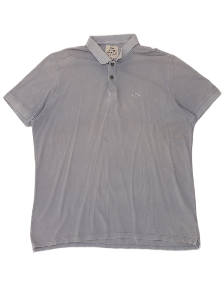 Męska koszulka polo Weird Fish 2XL, niebieska, bawełniana